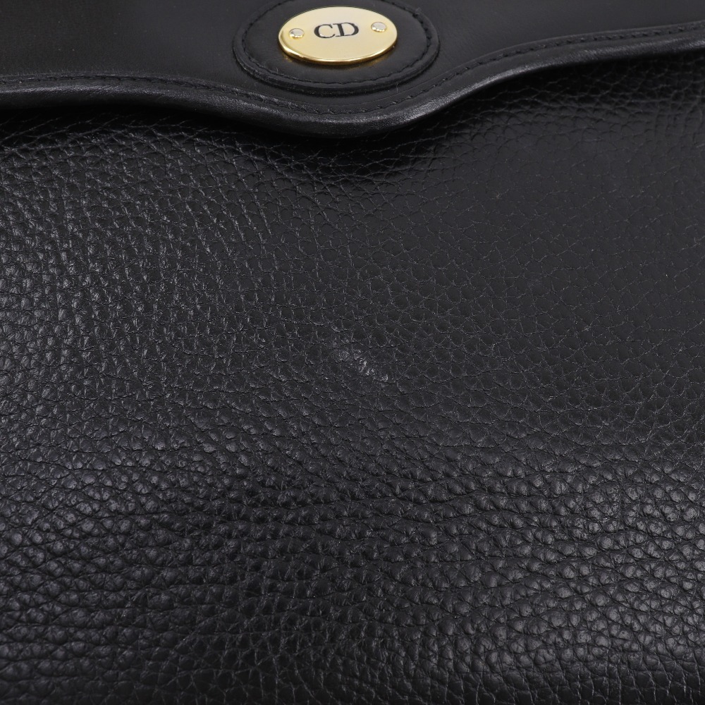 Christian Dior logo handbag one handle calfskin black snap closure - Picture 8 of 8